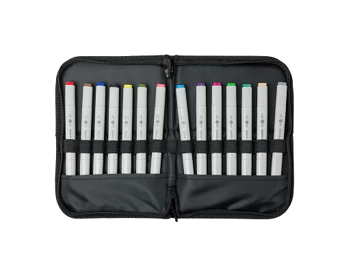 Набір скетч-маркерів для малювання 14 шт. в фірмовому пеналі-підставці Santi sketchmarker