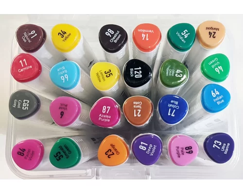 Набор скетч-маркеров 24 шт. для рисования двусторонних Aihao sketchmarker код: PM514-24