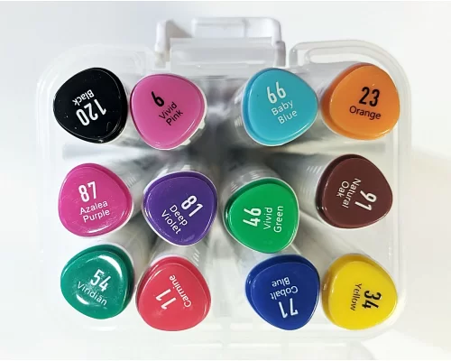 Набір скетч-маркерів 12 шт. для малювання двосторонніх Aihao sketchmarker код: PM514-12