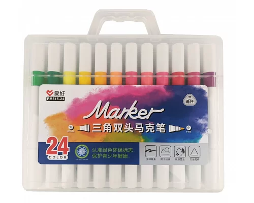 Набор скетч-маркеров 24 шт. для рисования двусторонних Aihao sketchmarker код: PM515-24