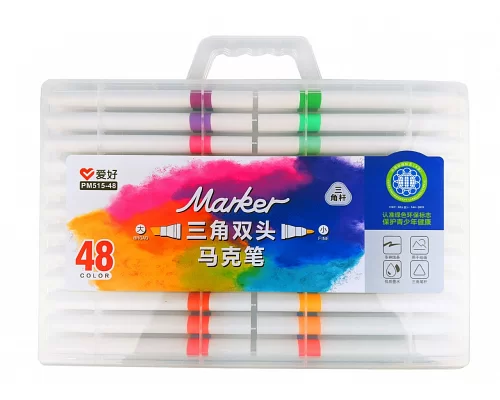 Набір скетч-маркерів 48 шт. для малювання двосторонніх Aihao sketchmarker код: PM515-48