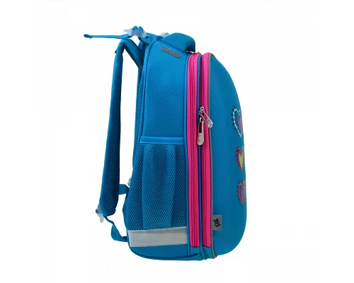 Рюкзак школьный каркасный YES  H-12-1 Hearts turquoise 38*29*15 (554490)