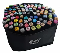 Набор скетч-маркеров 100 шт. для рисования двусторонних Touch Coco (TOUCH100-BL)