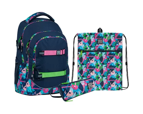 Шкільний набір рюкзак+пенал+сумка Wonder Kite Bright (SET_WK22-727M-1)