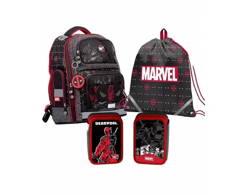 Набор школьный ортопедический рюкзак + пенал + сумка для обуви YES S-87 Marvel.Deadpool (553905К)