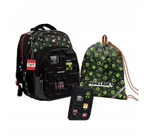 Набор школьный ортопедический рюкзак + пенал + сумка для обуви YES S-96 Minecraft Chibi (559419К)