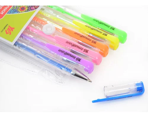 Ручки гелевые YES Neon 6 цвета/PVC код: 411706