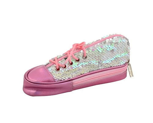 Пенал м'який YES TP-24 Sneakers with sequins pink (532723)