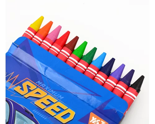 Восковые карандаши YES 12шт. Speed Car 7*90мм код: 590138