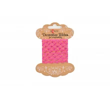 Декоративная лента Волна розовая с золотой нитью 2м код: 741380