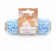 Шнур двухцветный декоративный цвет бело-голубой 27 м. код: 741599