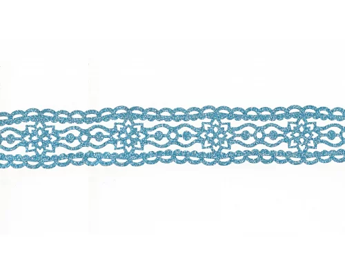 Фігурна стрічка самоклеюча блискуча Мереживо блакитна 1.5 м код: 742256