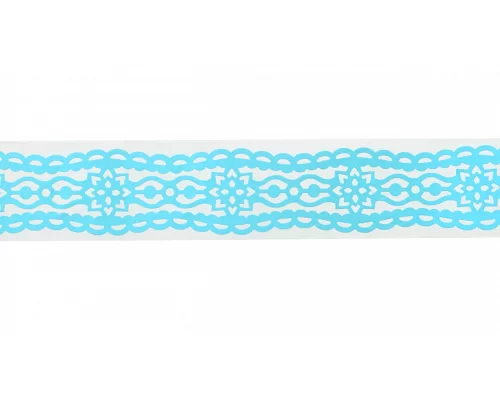 Фігурна стрічка самоклеюча паперова Мереживо блакитна 1.5 м код: 742365
