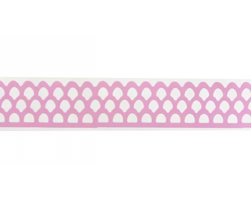 Фігурна стрічка самоклеюча паперова Пір'їнка рожева 1.5 м код: 742367