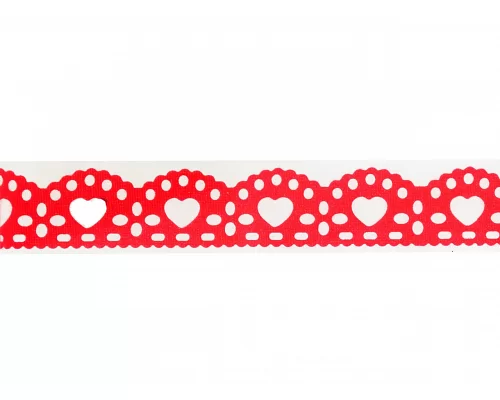 Фігурна стрічка самоклеюча Серце оксамитна червона 1.5 м код: 742369