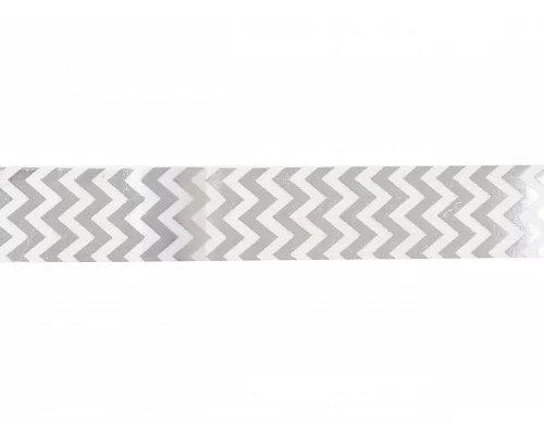 Стрічка паперова фольгована самоклеюча Зигзаг срібло 3 м код: 742375