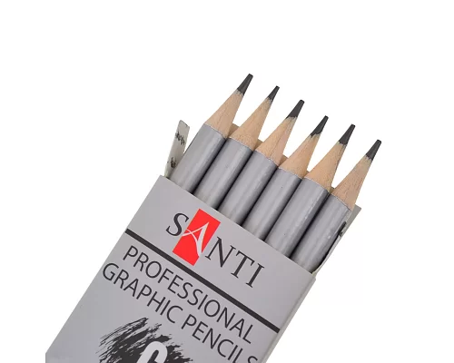 Набор чернографитных карандашей Santi Highly Pro  6 шт. код: 742382