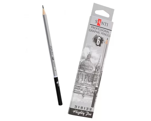 Набір чернографитных олівців Santi Highly Pro 6 шт. код: 742382