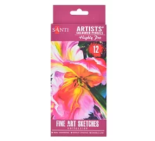 Набор художественных цветных карандашей Santi Highly Pro 12 шт код: 742389