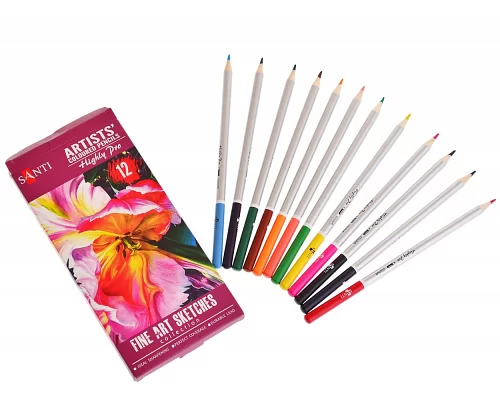 Набір художніх кольорових олівців Santi Highly Pro 12 шт код: 742389