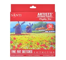 Набор художественных цветных карандашей Santi Highly Pro 24 шт код: 742391