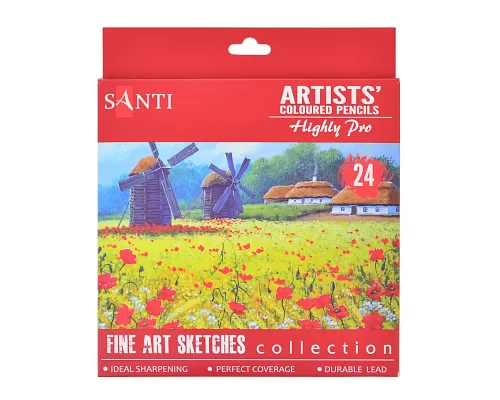 Набор художественных цветных карандашей Santi Highly Pro 24 шт код: 742391