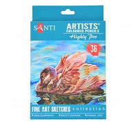 Набір художніх кольорових олівців Santi Highly Pro 36 шт код: 742393