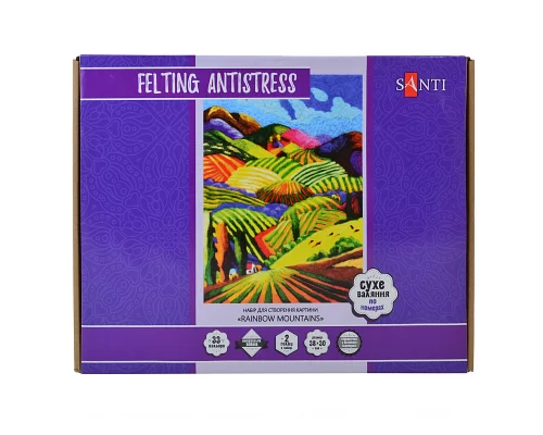 Картина за номерами Rainbow Mountains фелтінг техніка валяння 38*30 див. код: 742427