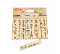 Набор тегов деревянных Santi с надписями № 2 10 шт. 6.5x1.1 см. код: 742492
