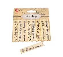 Набір тегів дерев'яних Santi з написами № 2 10 шт. 6.5x1.1 див. код: 742492