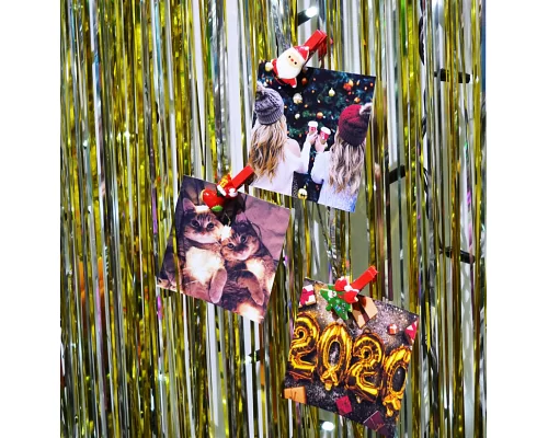 Набор прищепок декоративных Sant с пластиковым декором Happy New Year 45 см 3 шт./уп. 742503