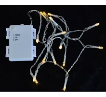 Гирлянда светодиодная уличная 20 LED лампочек 2,1 м белая на батарейках Yes! Fun (801132)