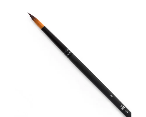 Кисть художественные синтетика Santi Highly Pro длинная ручка круглая №2. код: 310617