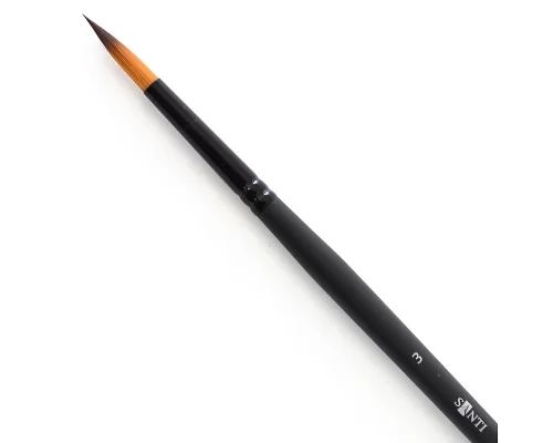 Кисть художественные синтетика Santi Highly Pro длинная ручка круглая №3. код: 310619