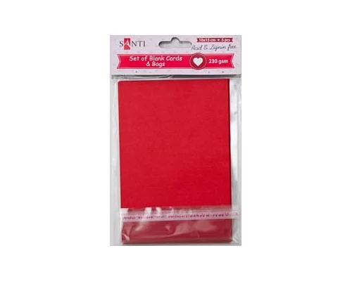 Набір червоних заготовок для листівок 10см*15см 230г/м2 5шт. код: 952276