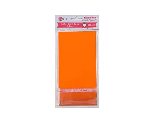 Набір помаранчевих заготовок для листівок 10см*20см 230г/м2 5шт. код: 952294