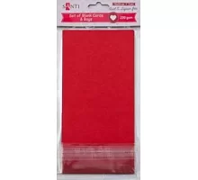Набор красных заготовок для открыток 10см*20см 230г/м2 5шт. код: 952296