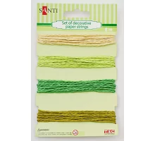 Набір шнурів паперових декоративних 4 кольори 8м/уп. зелено-бежевий код: 952035