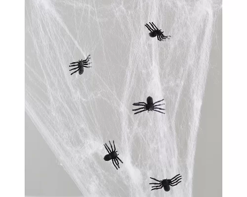 Набір пластикових чорних павуків для декору до Хелловіну 50 шт. код: 973284