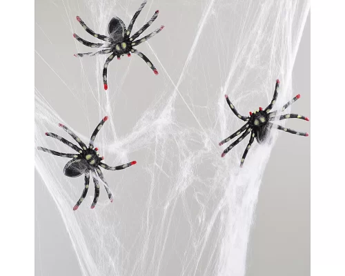 Набор пластиковых пауков для декора 3 шт. код: 973288