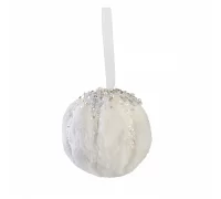 Куля Yes Fun пухнастий кремово-білий з декором d-8 см код: 973540
