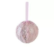 Куля Yes Fun пухнастий рожевий з декором d-8 см код: 973541