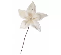 Квітка пуансеттії Yes Fun пухнастий кремово-білий 25*25 см код: 973548