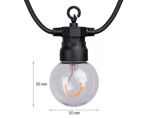 Электрогирлянда-ретро LED уличная Yes! Fun 10 ламп d-50 мм тепло-белая 8 м (801170)