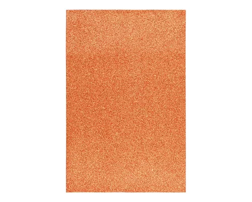 Фоамиран ЕВА оранжевий з глітером 200*300 мм товщина 17 мм 10 листів код: 742675