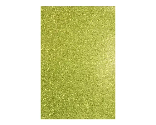 Фоамиран ЭВА желто-зеленый с глиттером 200*300 мм толщина 17 мм 10 листов код: 742683