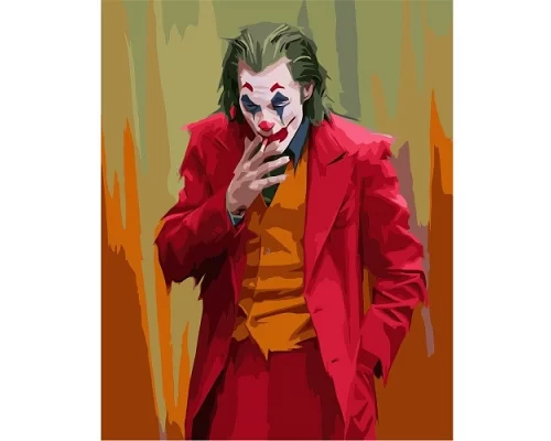 Картина за номерами Джокер в червоному піджаку розміром 40х50 см Strateg (VA-1253)