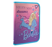 Папка факультативная YES пласт. на молнии FC Barbie с внутр.карманом (491912)