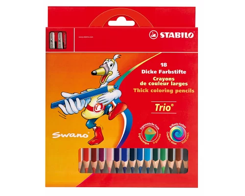 Олівці 18 кольорів з точила STABILO Trio (290216)