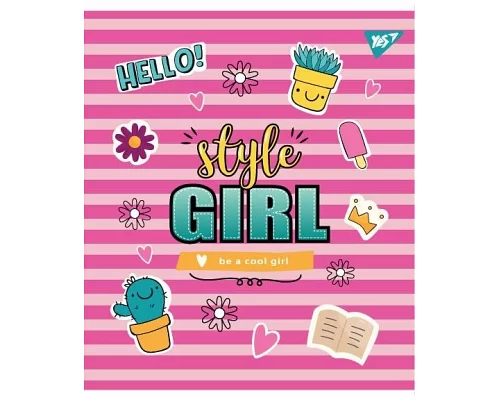 Тетрадь школьная А5 24 линия YES Style Girl набор 10 шт. (764329)